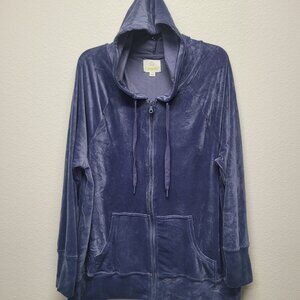 Aerie Offline After Party Velour Oversized Full Zip Hoodie